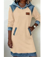 Angelica™ – Moderne Kleid mit Kapuze – Beige