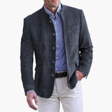 Knopfverschluss Jacke für Herren – Marineblau
