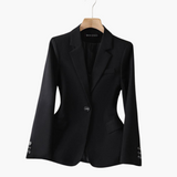 Taillierter Blazer für Damen - Einreihig & Elegant fürs Büro – Schwarz