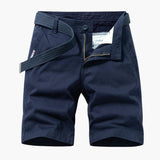 Herren-Cargo-Shorts aus Mischgewebe mit verstellbarem Gürtel und Taschen – Dunkelblau