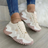 Kasia - Orthopädische Leder‑Sneaker mit Patchwork – Beige