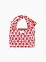 Blumen-Gingham Umhängetasche Damen mit Knotengriff – Rosa