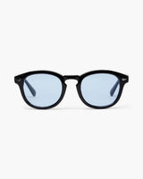 Jayden | Schwarzer Rahmen Runde Sonnenbrille für Männer – Blau