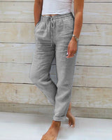 Damen Hose | Lockere Schnittform mit elastischem Bund – Grau