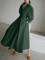 Priyanka – Elegantes Maxikleid Mit Langen Ärmeln – Grün