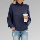 LUNA - KLASSISCHER SKANDINAVISCHER STRICKPULLOVER FÜR FRAUEN – Marineblau