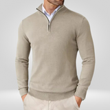 Herren Pullover | Reißverschlusskragen schmale Linienführung – Beige