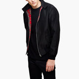Rippbündchen Harrington Jacke für Herren – Schwarz