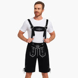 Lederhose mit Hosenträgern für Herren - Oktoberfest 2025 – Schwarz