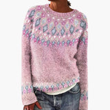 Gestrickter Pullover für Damen – Rosa