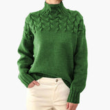 Rollkragen Strickpullover für Damen – Grün