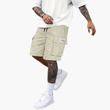Herren Sommer Cargo Shorts mit Taschen und Kordelzugbund – Khaki