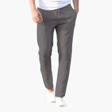 Herrenhose mit Kordelzugbund und schmaler Passform – Grau