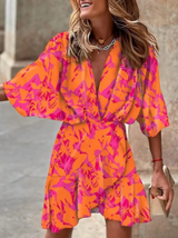Sivra – Wunderschönes Boho-Wickelkleid – Orange