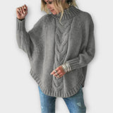 Talia | Strickpullover mit Zopfmuster – Grau