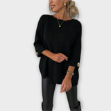 Valeria | Elegante Strickbluse – Schwarz