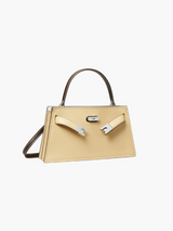 Luxuriöse Krokoprägung Vegan Leder Tasche – Große Schultertasche Damen – Creme