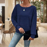 Merle - strukturierter pullover für damen – Blau