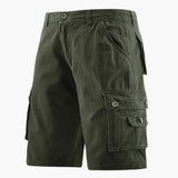 Herren Sommer Cargo-Shorts mit elastischem Bund und Taschen – Armeegrün
