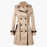 Trenchcoat mit Gürtel für Damen – Khaki