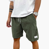 Herren Sommer Shorts mit Kordelzug und Cordstruktur – Grün