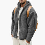 Warm Hoodie Jacke für Herren – Dunkelgrau