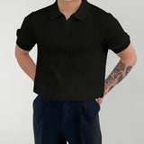 Lenzo | Herren Sommer Polo Hemd | Kurzarm – Schwarz