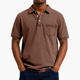 Poloshirt Klassisches - Kurzarmshirt für Herren mit Tasche – Braun
