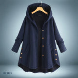 Warmer wintermantel aus teddy – Blau