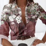 Freesia – Bluse mit Blumenmuster – Braun