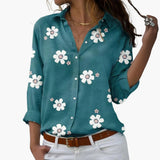 Florale Bluse mit elegantem Blumenmuster - Damen Sommerlook – Grün