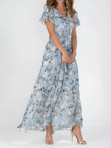 Hale | Elegantes Kleid, das den Bauch bedeckt – Blau