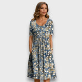 Fiona – Elegantes Kleid mit fließender Silhouette – Grün