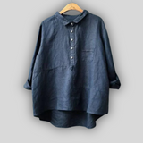 Katrin - Linen Blouse – Marineblau
