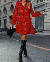 Aria - Damenkleid mit Kragen – Rot