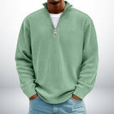 Snovia™ – Hochwertiger Herrenpullover mit Halbreißverschluss – Grün