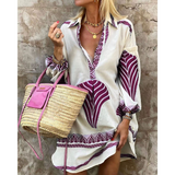 Elegantes und Stylisches Damen Kleid im Vintage Look – Lila