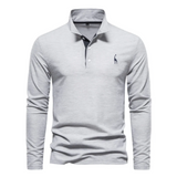 Herren-Poloshirt mit langem ärmelschnitt | Alltagstauglich – Grau