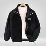 Herren Winterjacke | Strukturierte Form mit klarer Linienführung – Schwarz