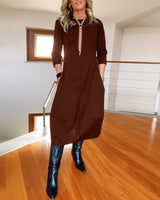 Romina | A-Linien-Kleid – Braun