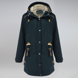 Winterjacke Damen Mit Kapuze | Parka Mit Reißverschluss und Kordelzug – Blau