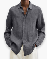 Herren Elegante Freizeit Hemd | Lange Ärmel – Grau