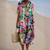Georgia - Sommerkleid Mit Blumenmuster – Rosa