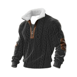 Tobias | ThermoSoft Fleecepullover mit Stehkragen – Schwarz