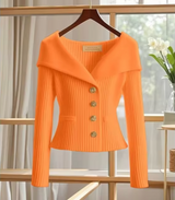 Haven – Gestrickte kurze Strickjacke – Orange