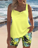 Azmina Farbenfrohes Tankini-Set – Helle, lebendige Bademode für den Sommer – Gelb