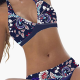 Rückenfreier Damen Bikini - Neckholder Design für Sommerurlaub – Lila