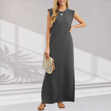 Sarah | Stilvolles Maxi Kleid – Dunkelgrau