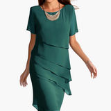 Marlene | Midi-Kleid mit Kurzarm – Grün