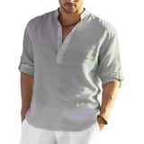 Andrew - Herren-Leinenhemd – Grau
